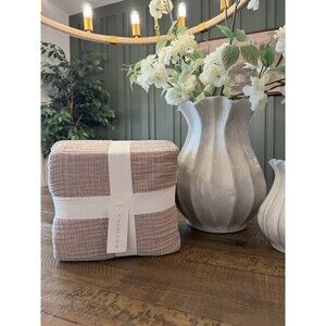 King Textured Chambray Cotton Duvet Cover & Sham Set Warm Brown - Casaluna NEW
